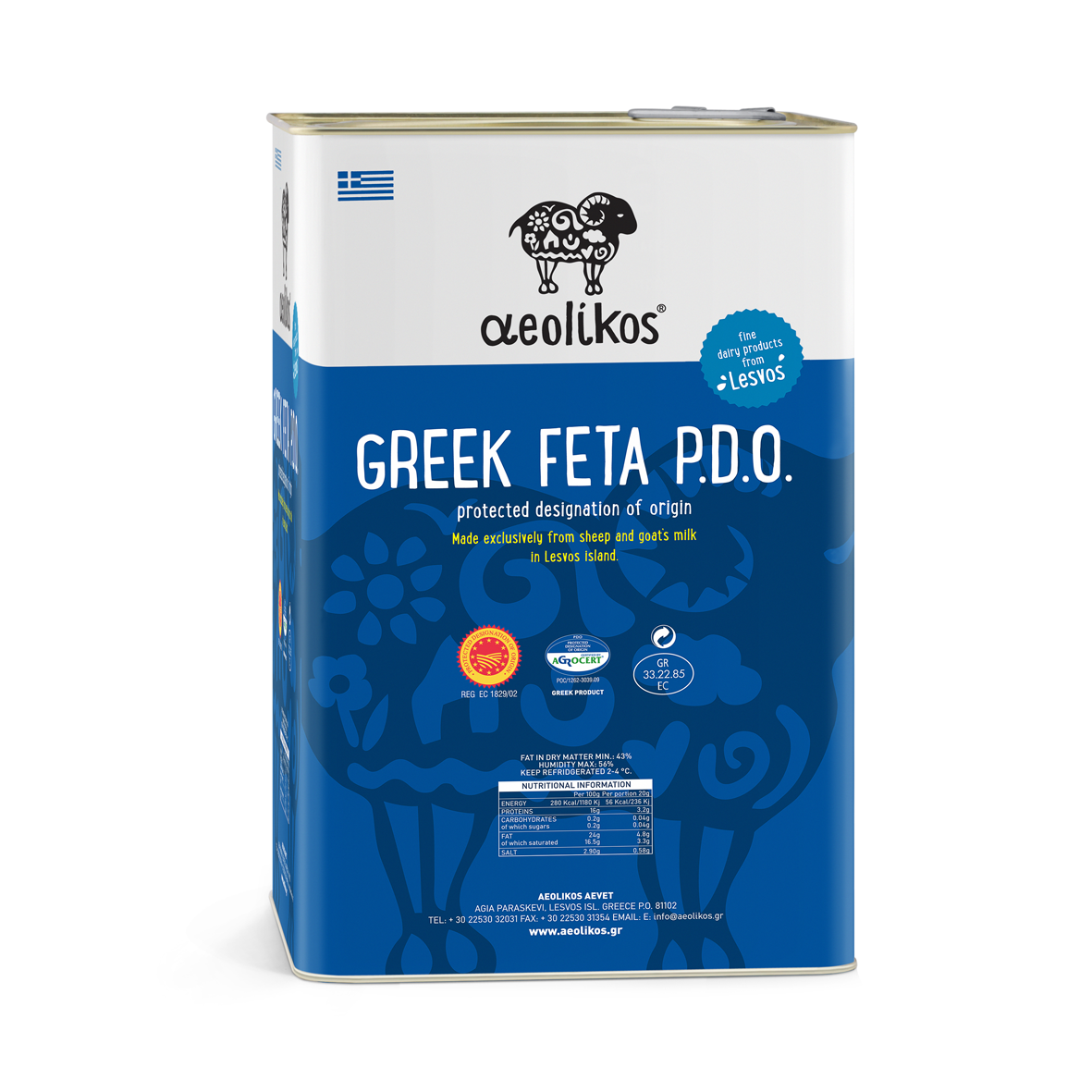 Greek Feta goats & sheep 13 kg - Eurocheese
